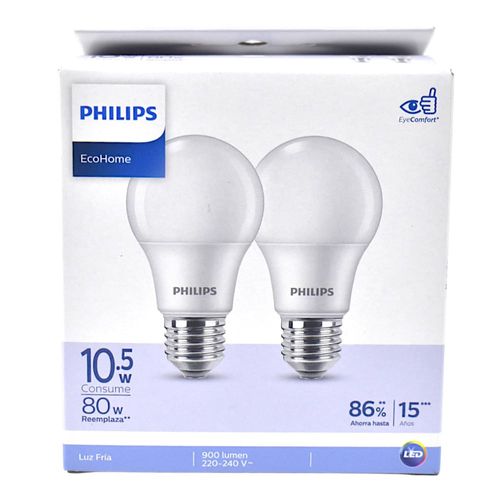 Lámpara PHILIPS Led Ecohome Fría x 2 10,5 W