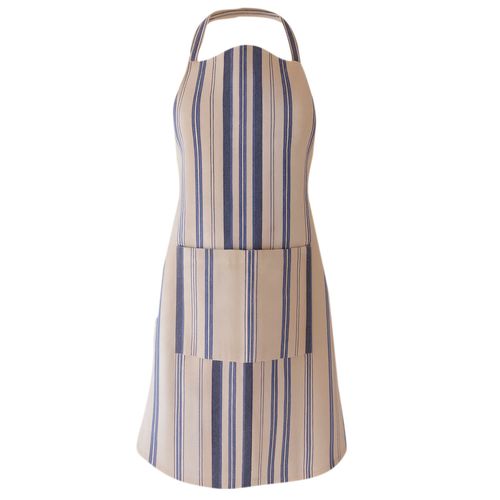 Delantal con peto bolsillo 60x85 cm Rayado Azul