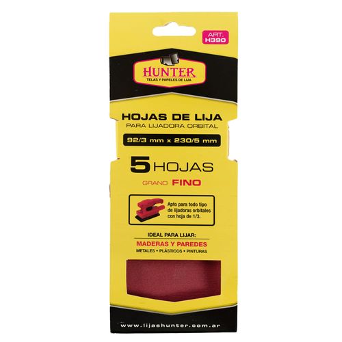 Lija para orbital HUNTER grano fino 92x235 mm