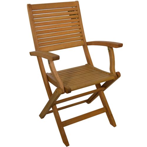 Silla Madera Plegable con Posabrazos 58x94x54 cm