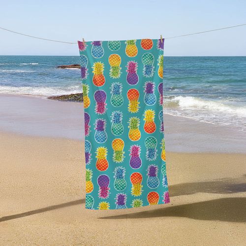 Toalla Playera 76 x 152 cm Colorful Pineapoles
