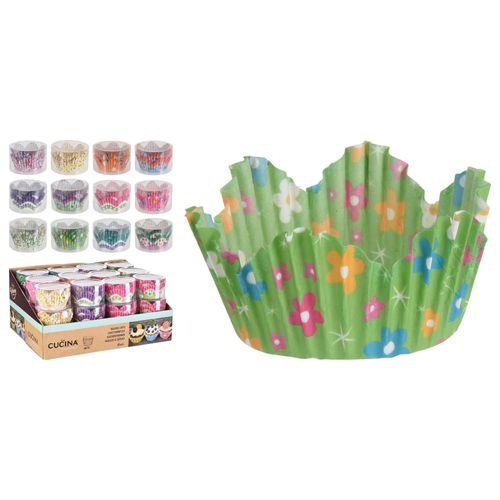 Molde para cup cakes flor x 60 unidades
