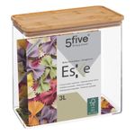 Contenedor-para-Alimentos-Rectangulares-3-L-Acrilico-con-Tapa-Bambu-0