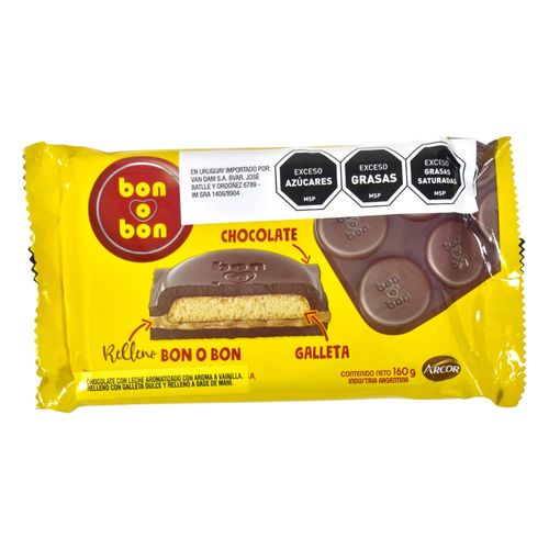 Chocolate BON O BON Relleno Galleta 160 g