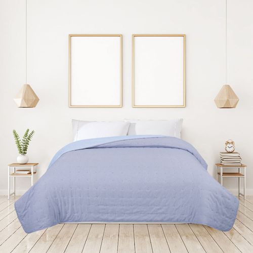 Cubrecama HOME King Size 220x250 cm Microfibra Azul/Celeste