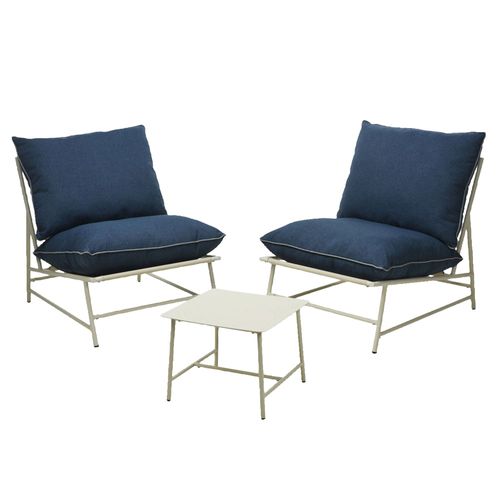 Set de Jardín en Acero 3 Piezas Azul