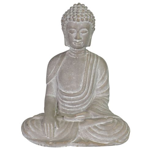 Buda en cemento 23x16x29 cm gris