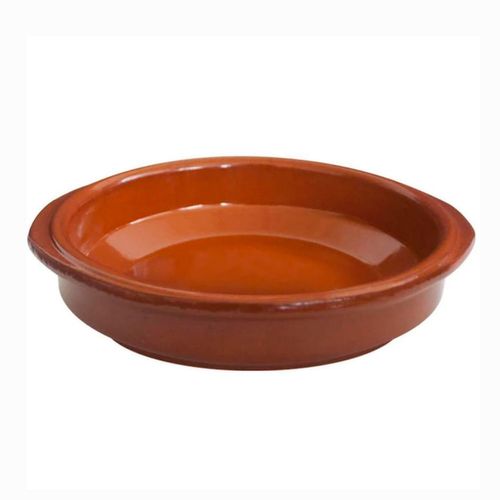 Cazuela cerámica redonda con asas 22 cm refractaria