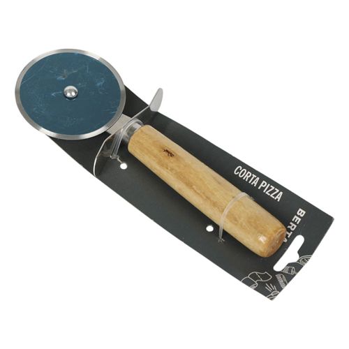 Cortador pizza 9.5 cm acero inox mango madera