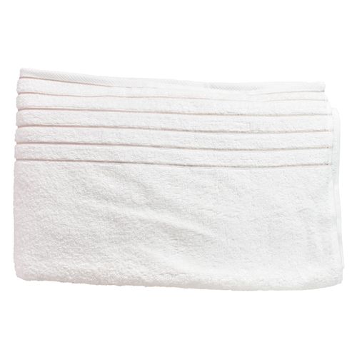 Toalla Gigante 86 x 150 cm Blanco con Franjas Beige