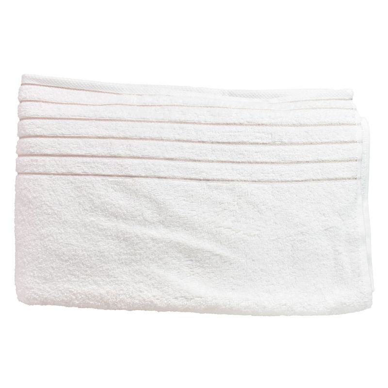Toalla-Gigante-86-x-150-cm-Blanco-con-Franjas-Beige-0