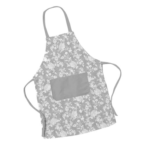 Delantal con peto 70 x 85 cm azul con blanco