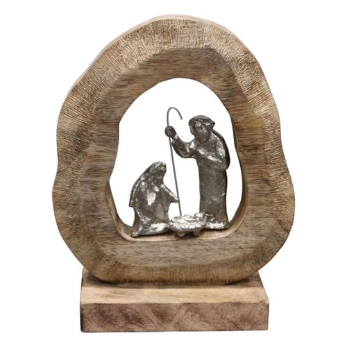 Pesebre tallado en madera 25x9x32 cm FAX-1858