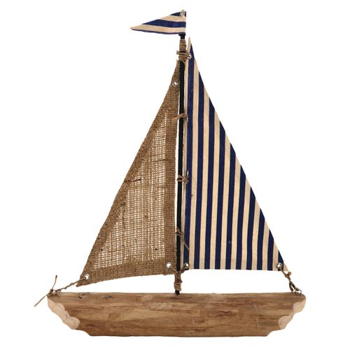 Barco de Vela Deco en Madera 33,5x5,5x41 cm fo-2314