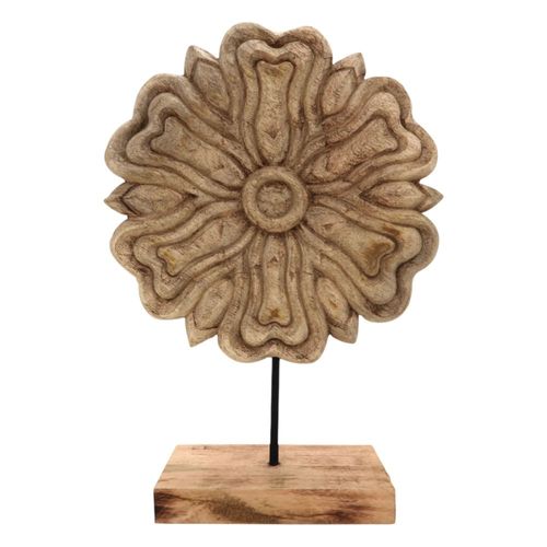Flor Tallada en Madera con Soporte 30x9x43 cm fo-2319