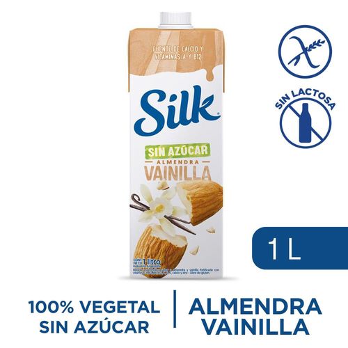 Bebida SILK almendra vainilla sin azúcar 1 L
