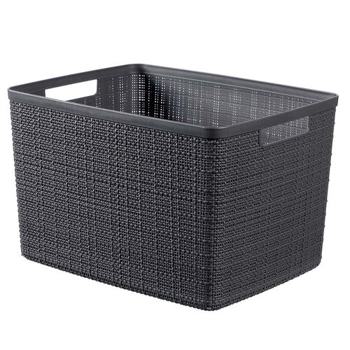 Canasta organizadora en PP 36x28x23 cm gris oscuro