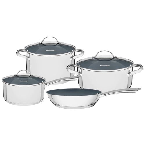 Batería de Cocina 4 Piezas Acero Inox. Revestimiento Cerámico