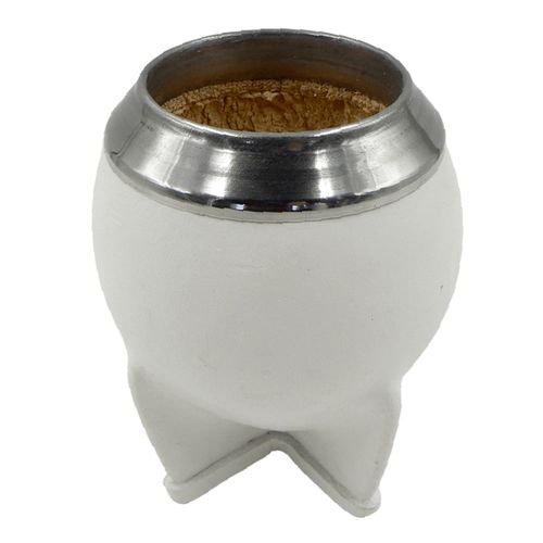 Mate Torpedo Calabaza Cuero Blanco
