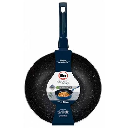 Wok 28 cm antiadherente ILKO granito navy