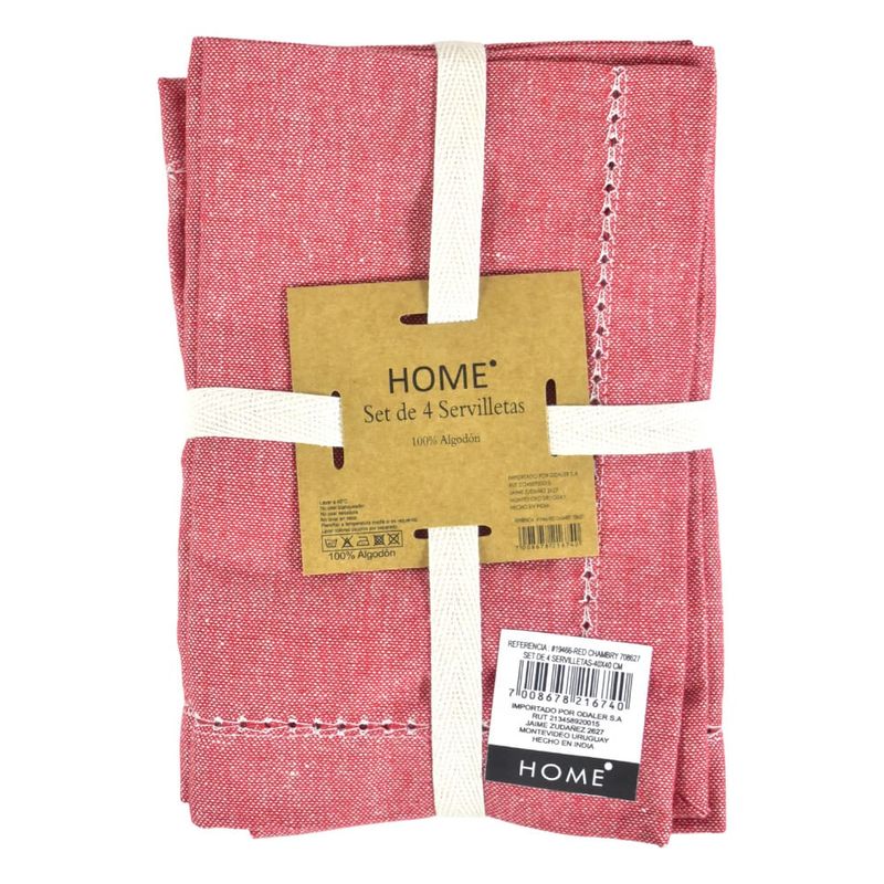 Set-x-4-Servilletas-Rojo-Chambry-40-x-40-cm-0