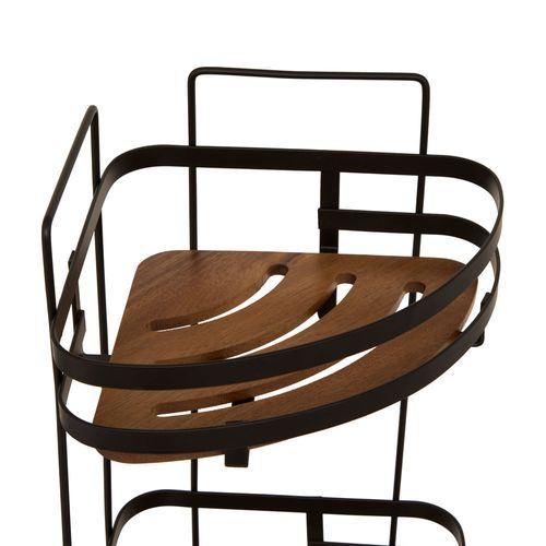 Esquinero para Baño con 3 Estantes en Metal y Madera