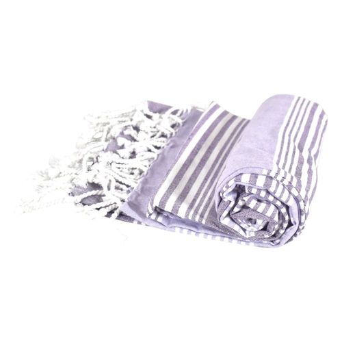 Throw playero con flecos 60 x 170 cm violeta