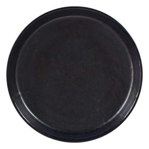Plato redondo melamina negro 12,3 x 2,6 cm