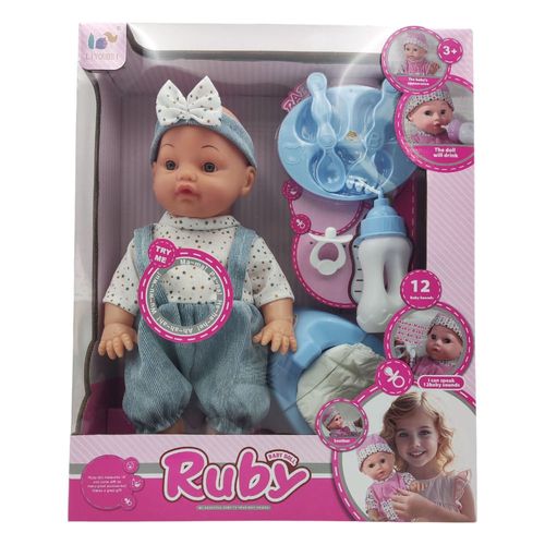 Bebé 36 cm con 12 Sonidos y Accesorios