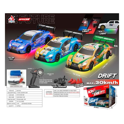 Auto Rally 30 cm Radiocontrol con Carga y Bateria