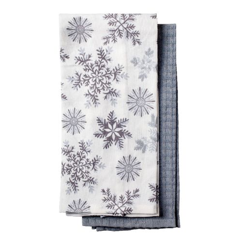 Set x 2 Repasadores 45 x 70 cm Gris Liso / Estampados Copos