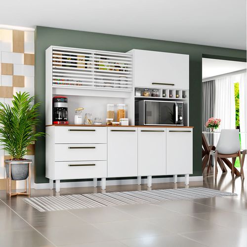 Mega Kit Cocina 6 p 3 cj. 207x192x44 cm Blanco