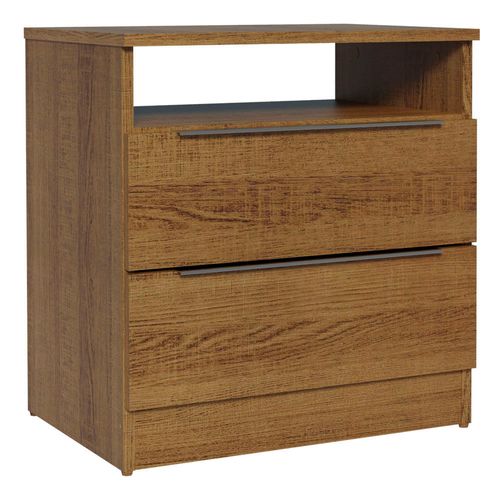 Mesa de Luz 2 Cajones 50 x 53 x 37 cm Rustico Blanco