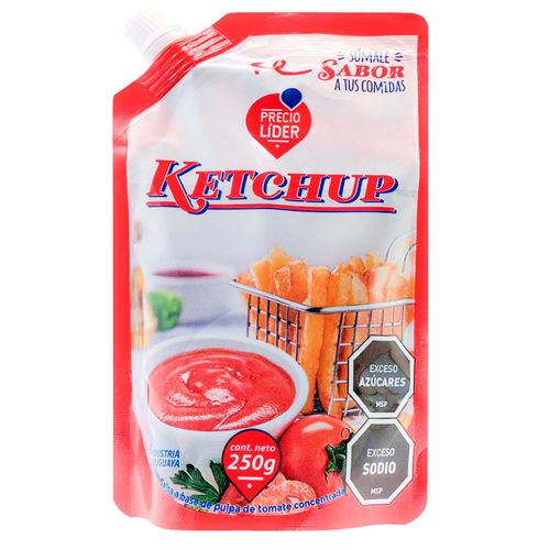 Ketchup PRECIO LÍDER doypack con tapón 250 g