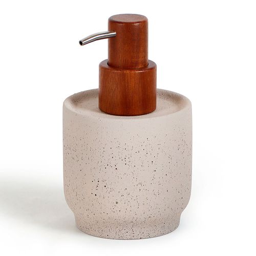 Dispensador de Jabón en Cemento Gris Claro con Madera
