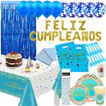 Set-Numero-43-Feliz-Cumpleaños-Azul-135-Piezas-0