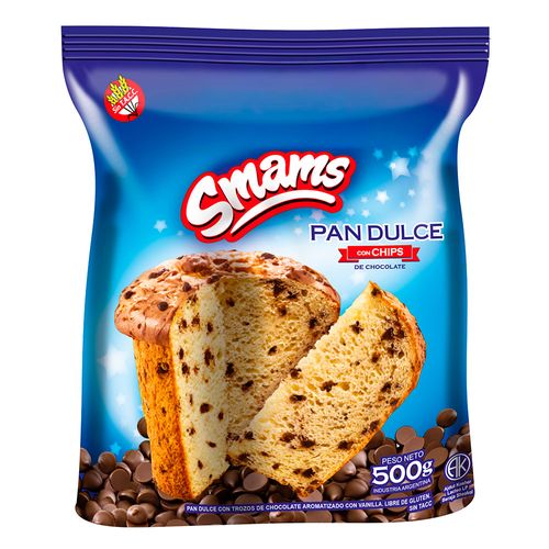 Pan Dulce con chips de chocolate SMAMS sin Glúten 500 g