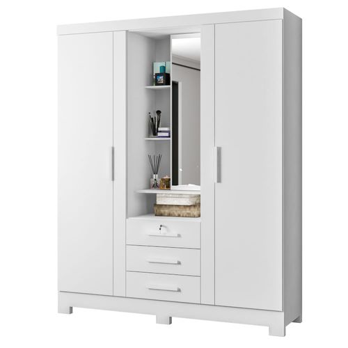 Ropero Capelinha 3 p 3 c Espejo 165x204x46 cm Blanco