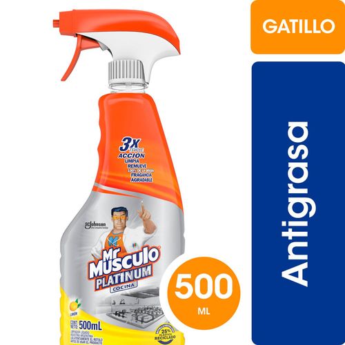 Limpiador de Cocina Mr. Músculo Líquido Extra Power Limón Gatillo 500 ml