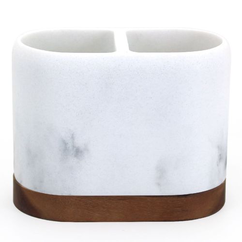 Portacepillos de Dientes en Poliresina con Acacia