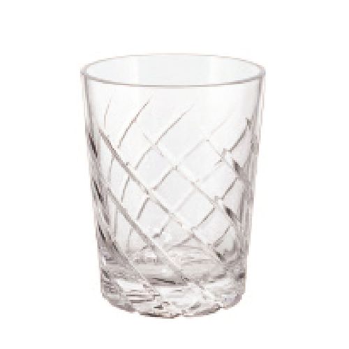 Vaso Acrílico Labrado Rayas Transparente 403 cc.