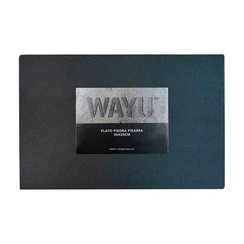 Plato Rectangular Piedra Pizarra 30 cm WAYU
