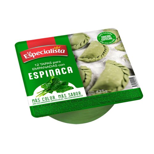 Tapas para Empanadas LA ESPECIALISTA Espinaca x 12 425 g