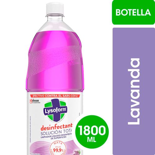 Limpiador Líquido Desinfectante de Superficies LYSOFORM Lavanda Botella 1.8 L