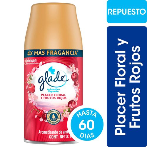Aromatizante de Ambientes Automático GLADE Placer Real y Frutos Rojos Repuesto 175 g